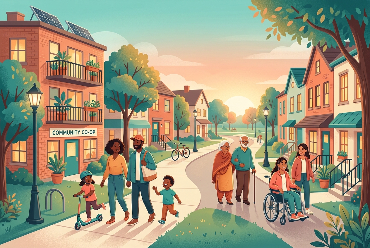 A warm, diverse Ontario community neighbourhood